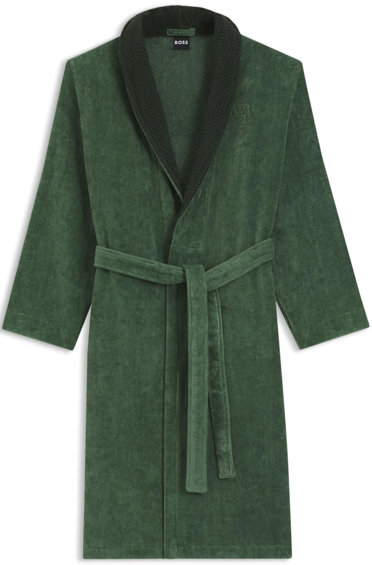Cotton velvet dressing gown with Double B monogram