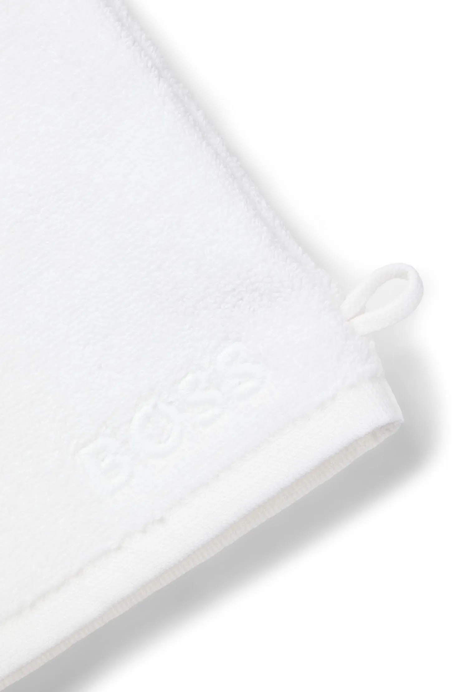 Cotton wash mitt with contrast embroidered logo
