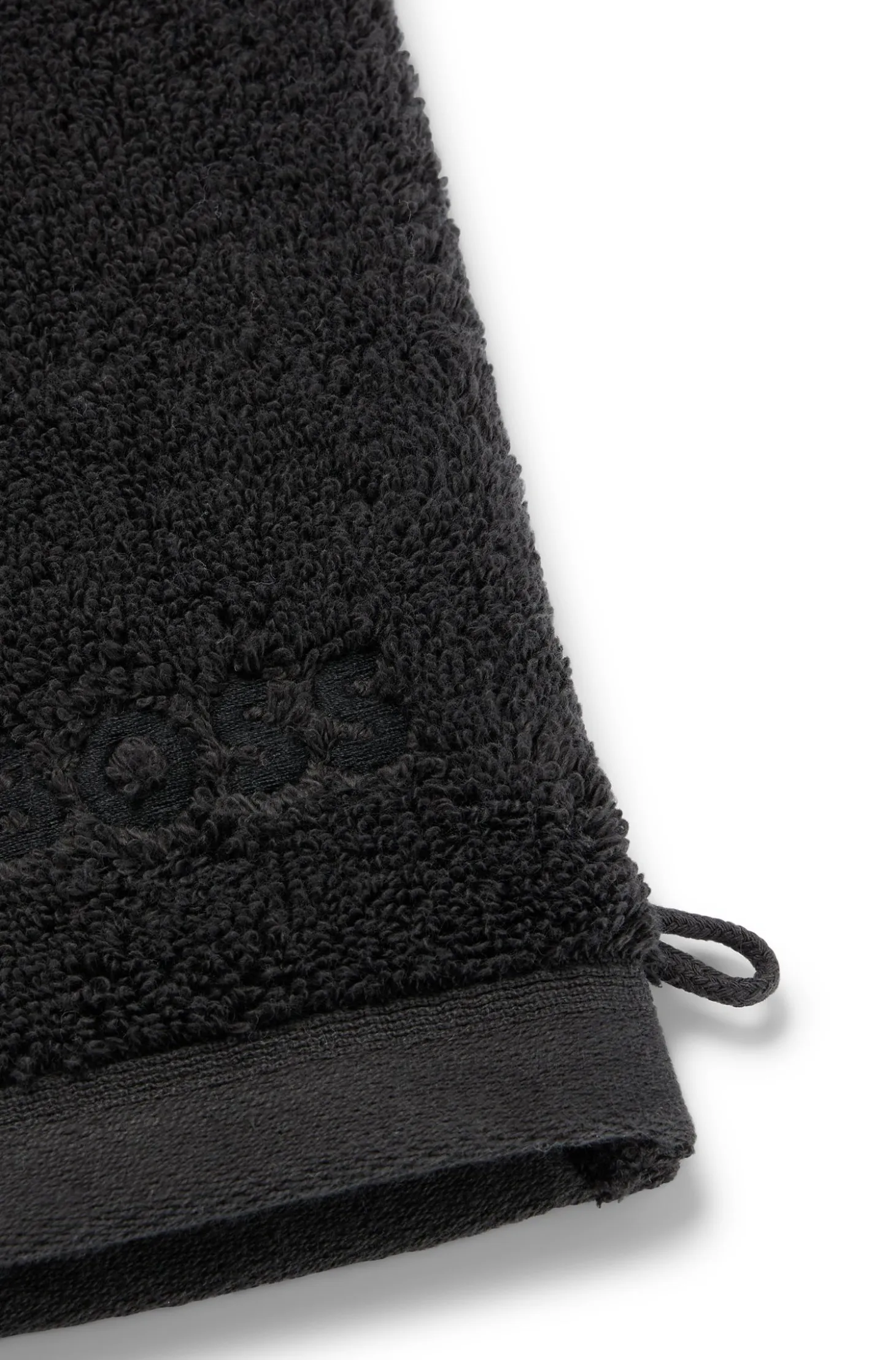 Cotton wash mitt with embroidered logo