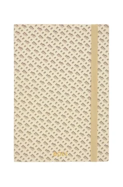 Cream A5 notebook with monogram pattern