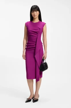 Crepe dress with draped detail