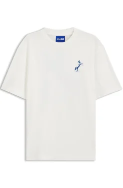 Crew-neck cotton T-shirt with desert print