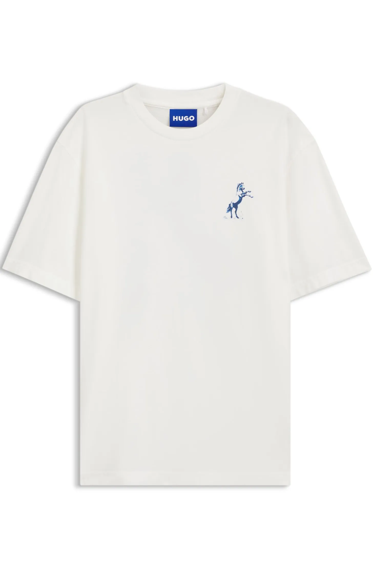 Crew-neck cotton T-shirt with desert print