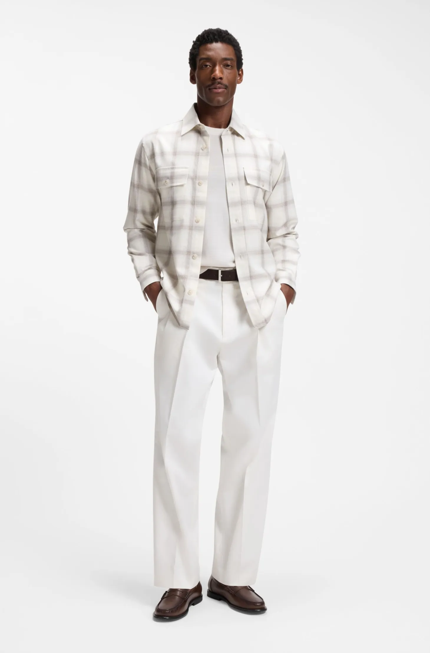 Crew-neck sweater crafted from virgin wool