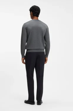 Crew-neck sweater crafted from virgin wool