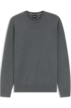Crew-neck sweater crafted from virgin wool