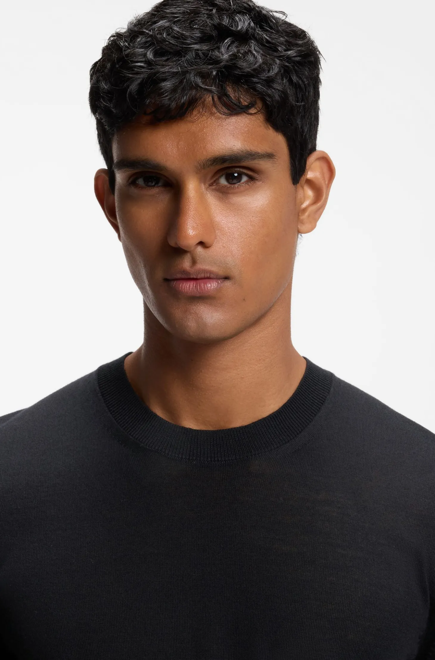 Crew-neck sweater crafted from virgin wool