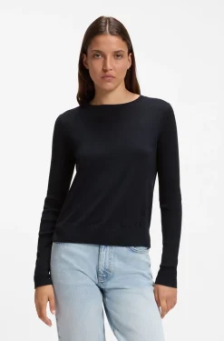 Crew-neck sweater in extra-fine merino wool