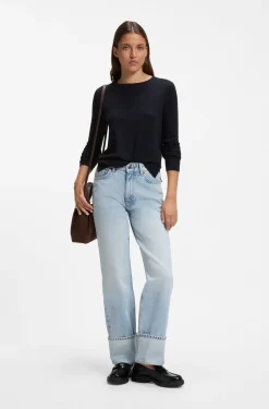 Crew-neck sweater in extra-fine merino wool