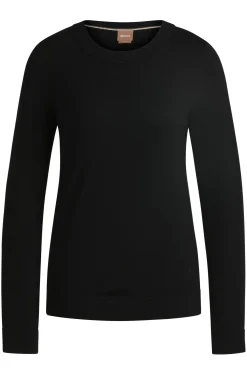 Crew-neck sweater in merino wool