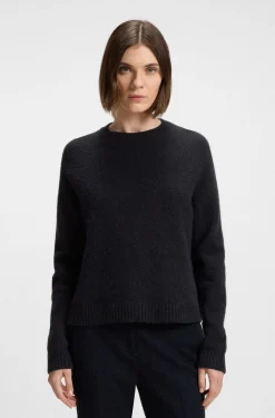 Crew-neck sweater in stretch fabric