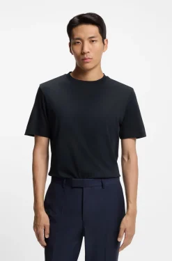 Crew-neck T-shirt in mercerised Supima cotton