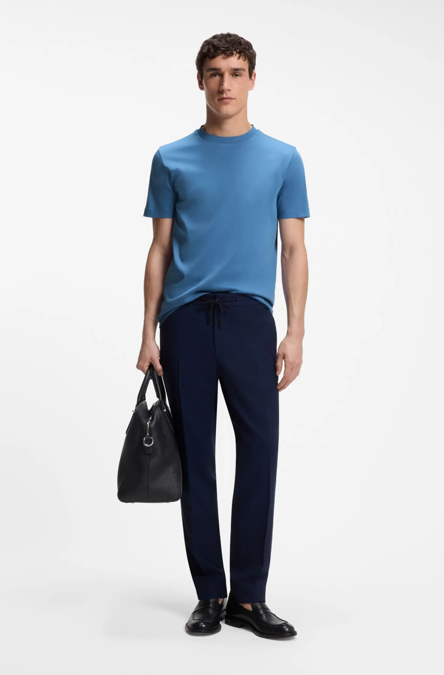 Crew-neck T-shirt in mercerised Supima cotton