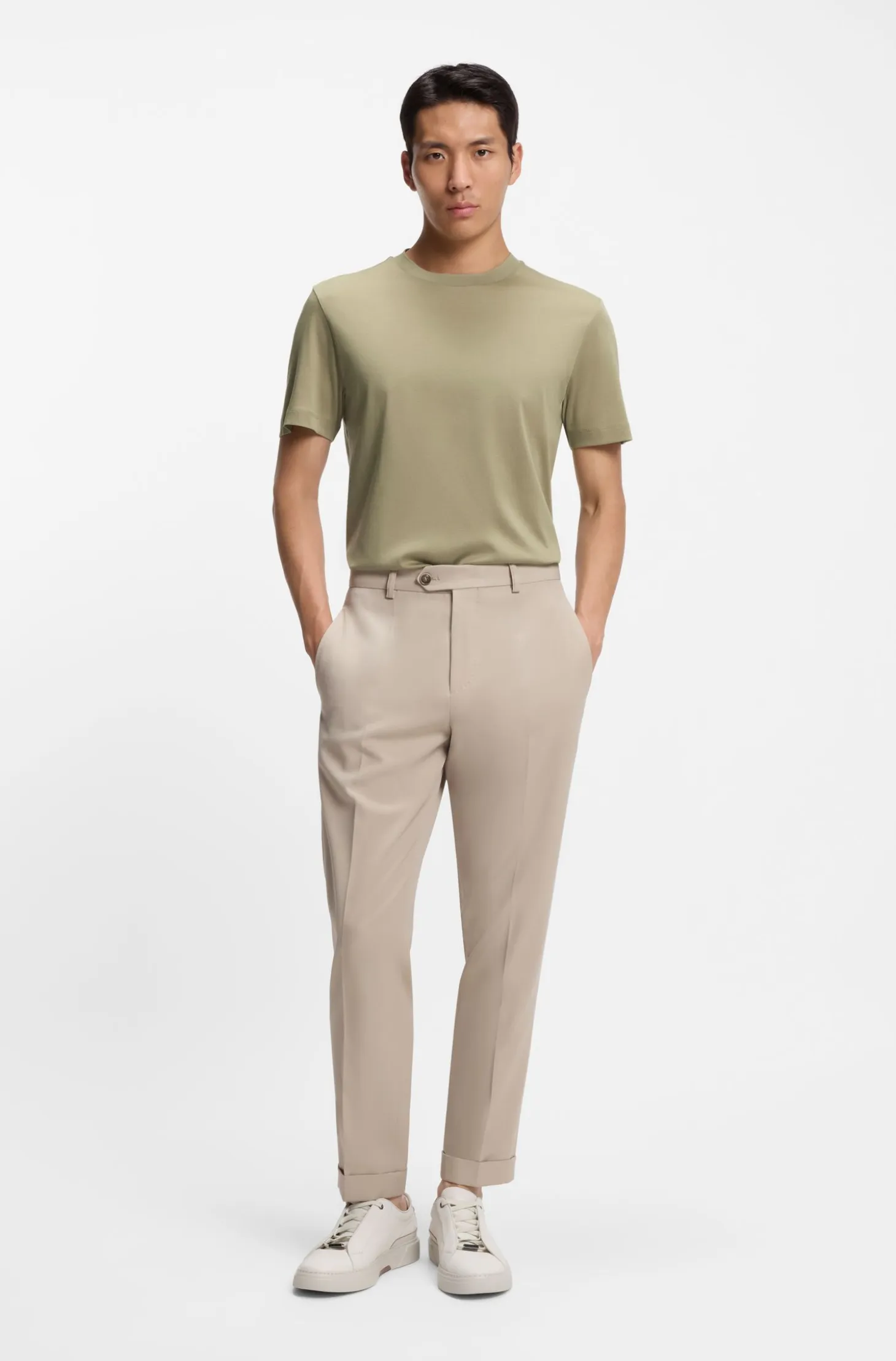 Crew-neck T-shirt in mercerised Supima cotton