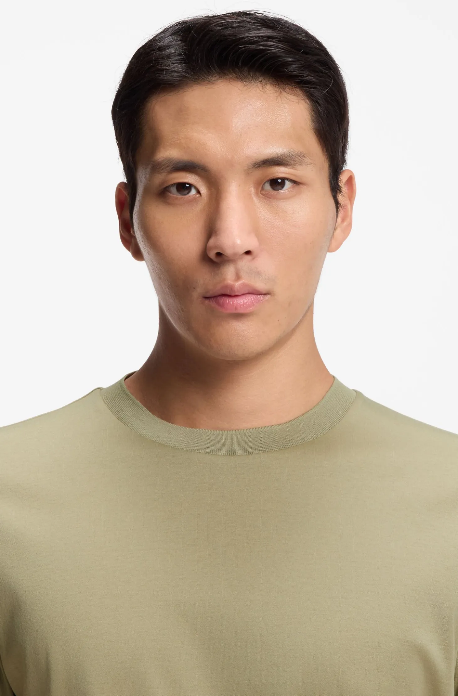 Crew-neck T-shirt in mercerised Supima cotton
