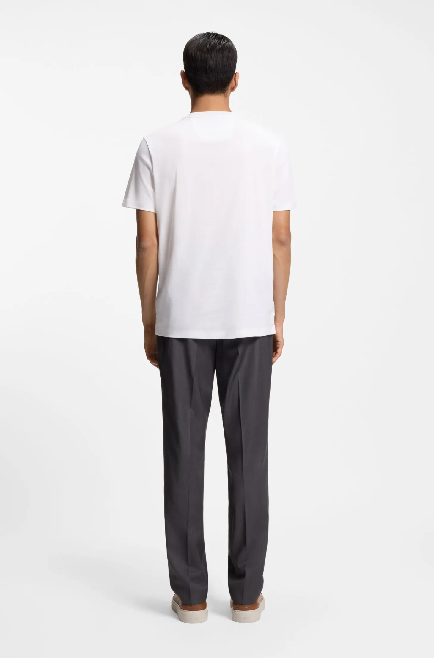 Crew-neck T-shirt in mercerised Supima cotton