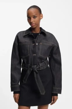 Cropped jacket in Japanese selvedge denim