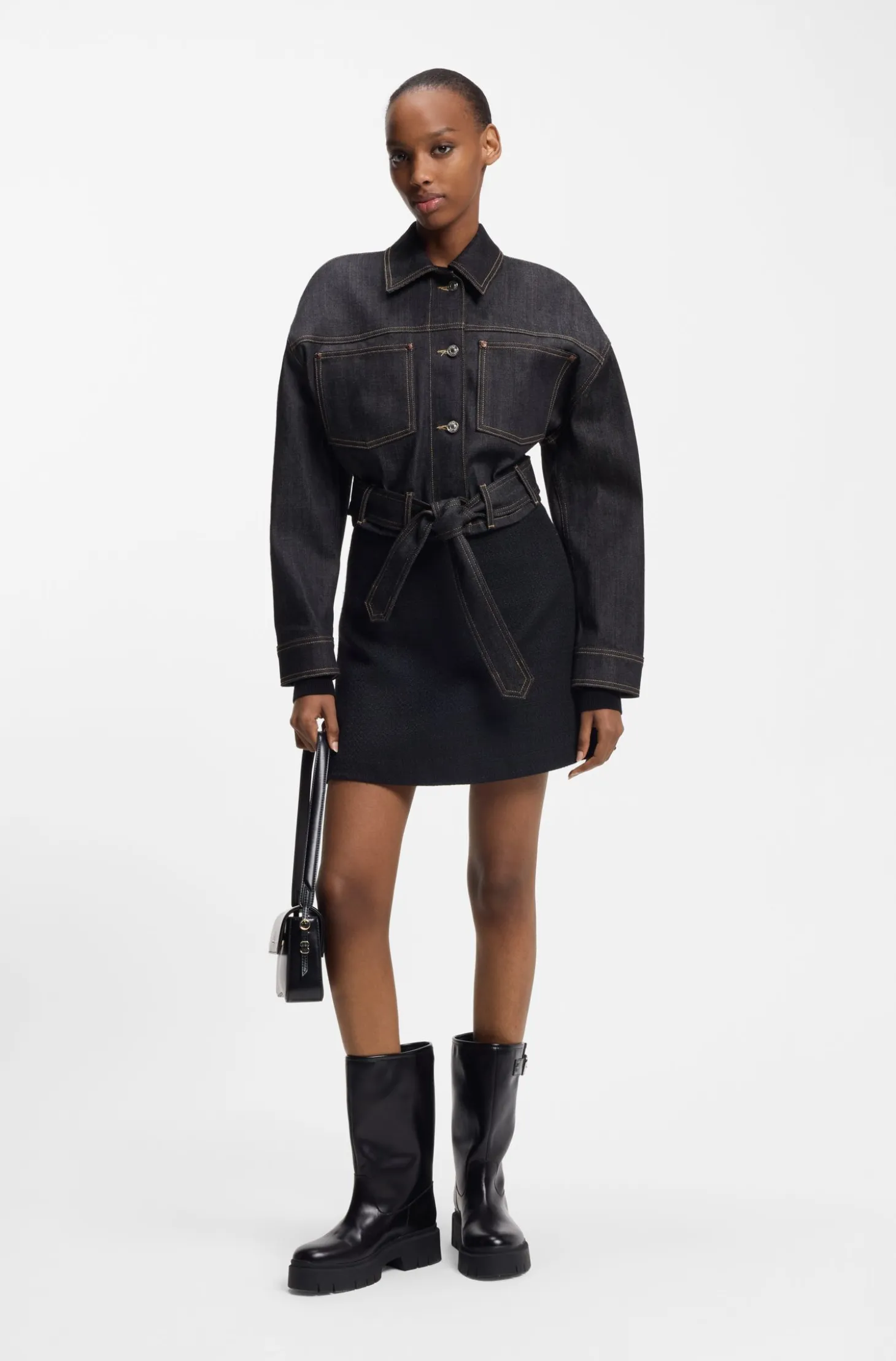 Cropped jacket in Japanese selvedge denim