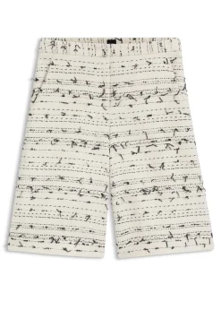 Cropped relaxed-fit trousers in striped cotton-blend tweed