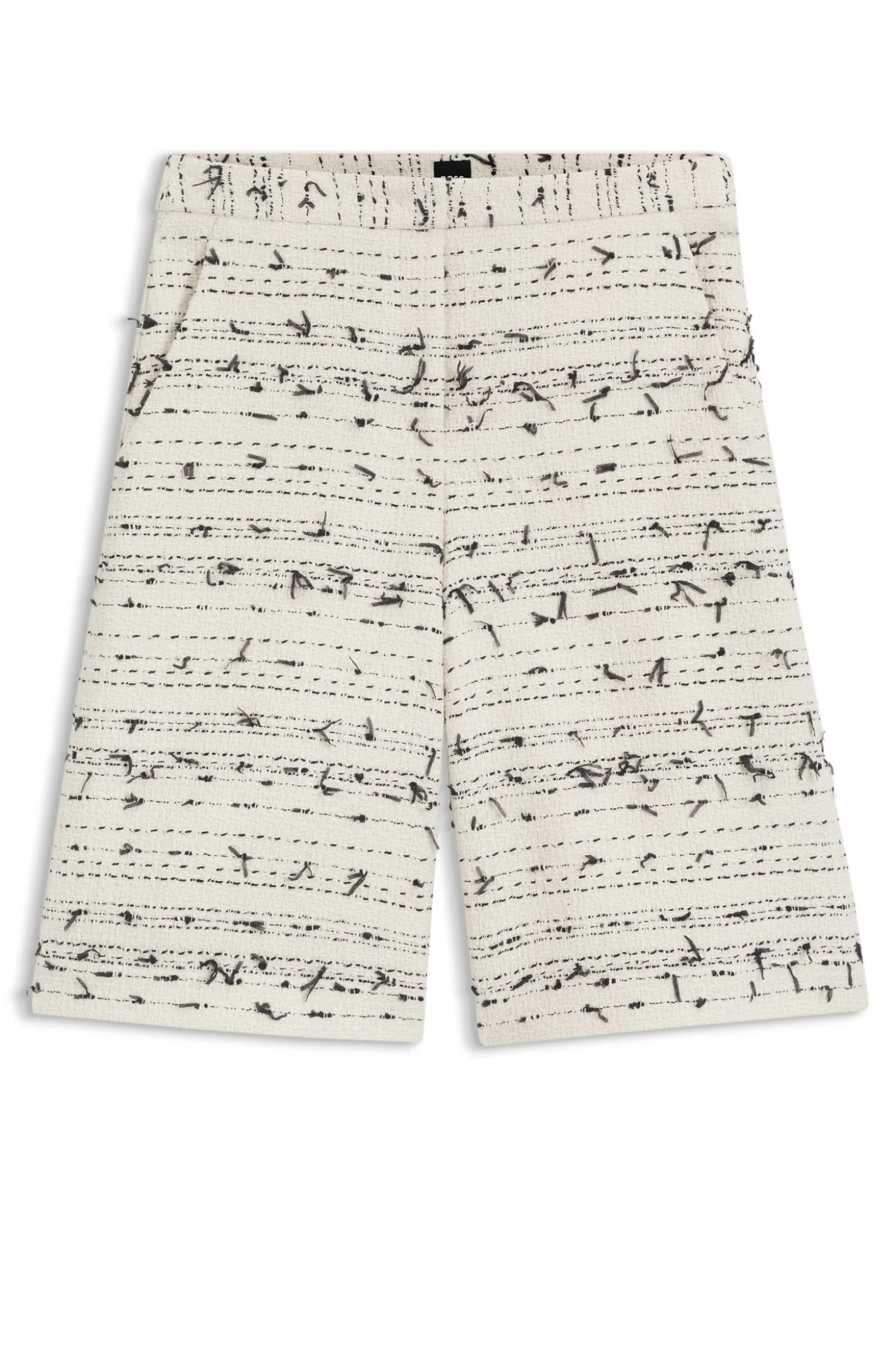 Cropped relaxed-fit trousers in striped cotton-blend tweed