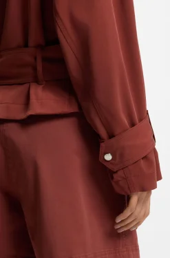 Cropped trench jacket with belt