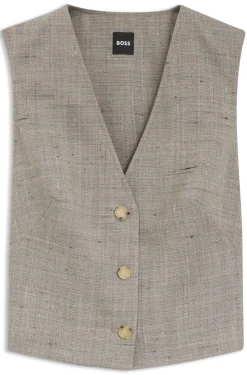 Cropped waistcoat in a wool blend