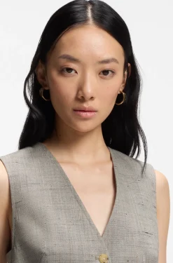 Cropped waistcoat in a wool blend
