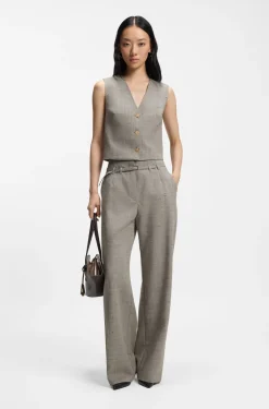 Cropped waistcoat in a wool blend
