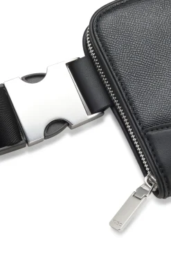 Crossbody bag with brushed silver hardware