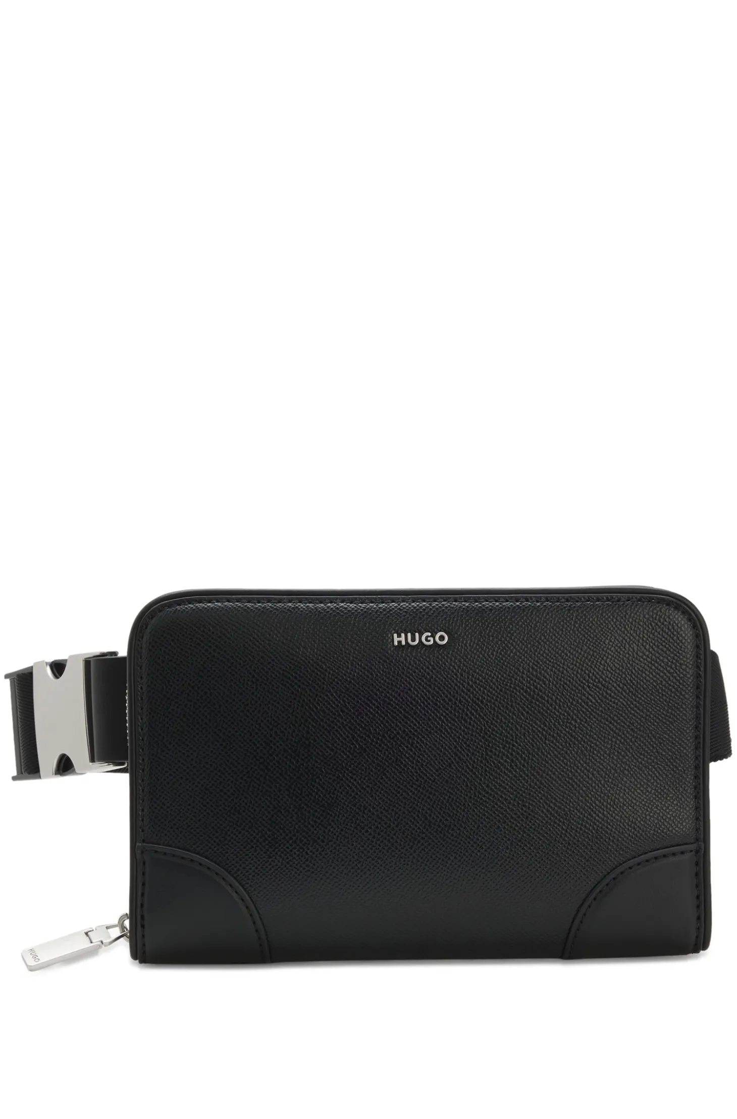 Crossbody bag with brushed silver hardware