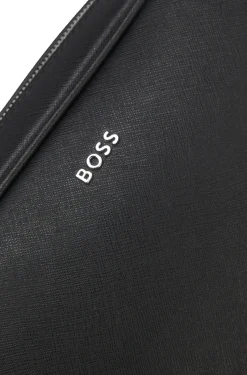 Crossbody bag with silver-tone logo lettering