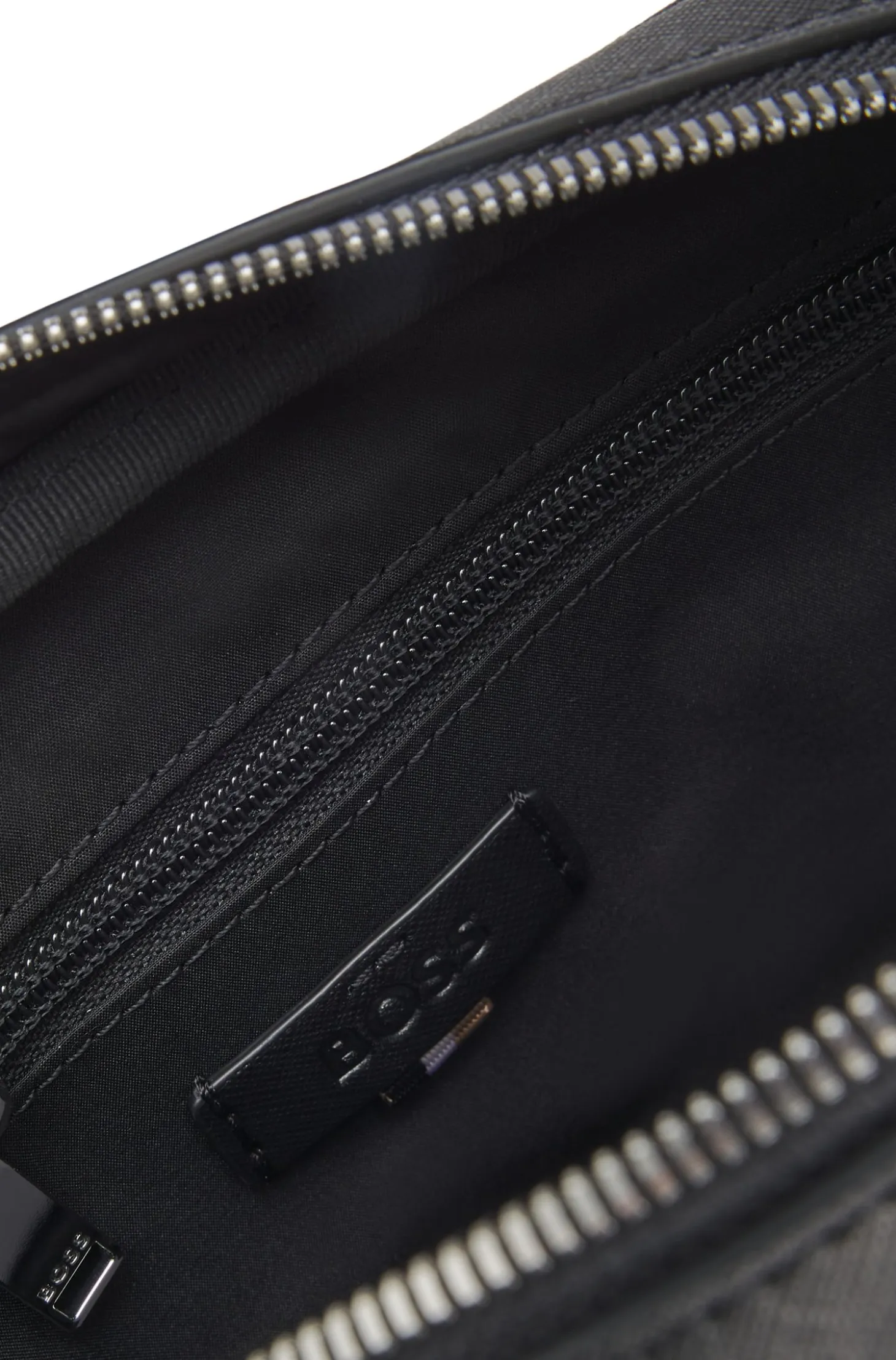 Crossbody bag with silver-tone logo lettering