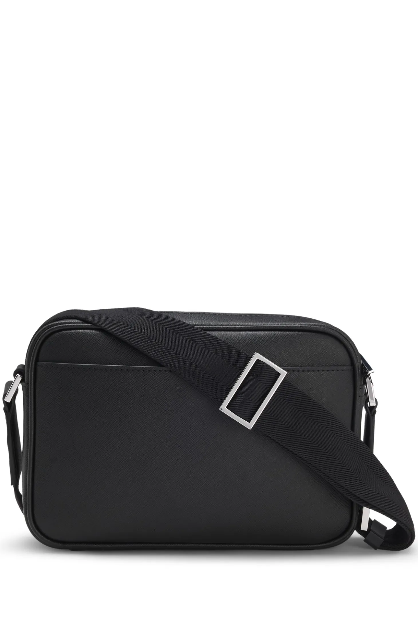 Crossbody bag with silver-tone logo lettering