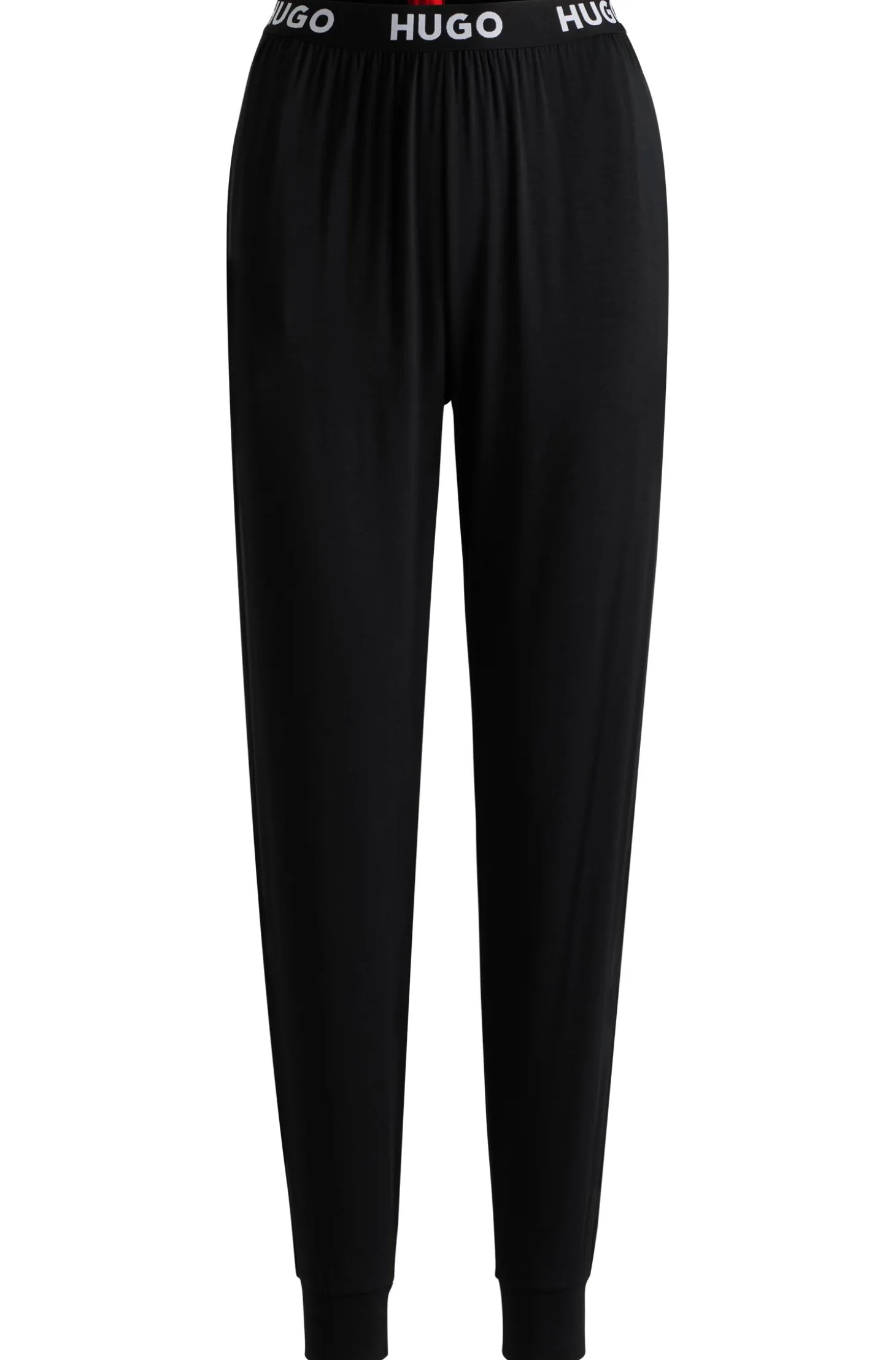 Cuffed pyjama bottoms in stretch jersey with logo waistband