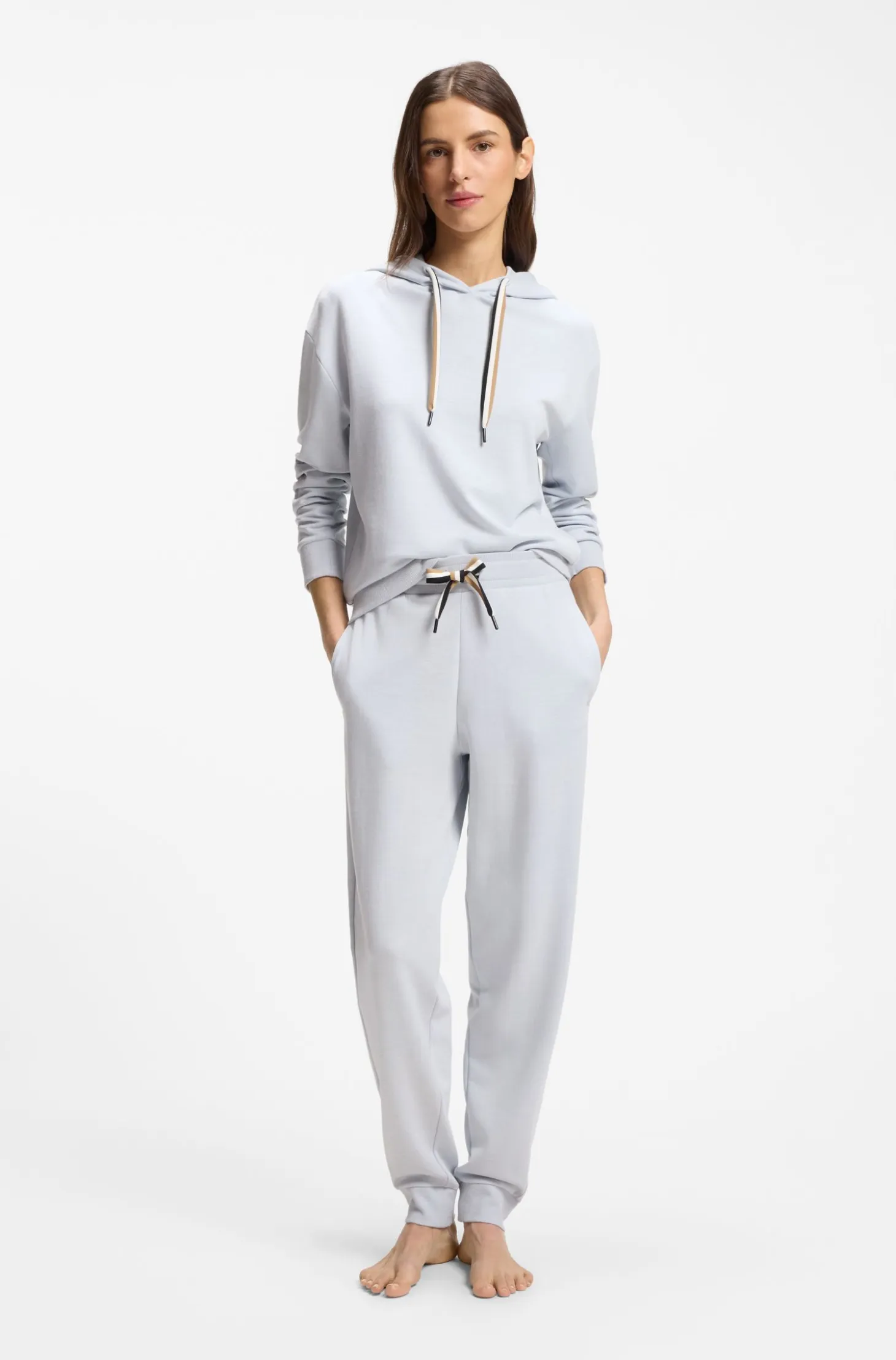 Cuffed tracksuit bottoms with signature-stripe drawcord