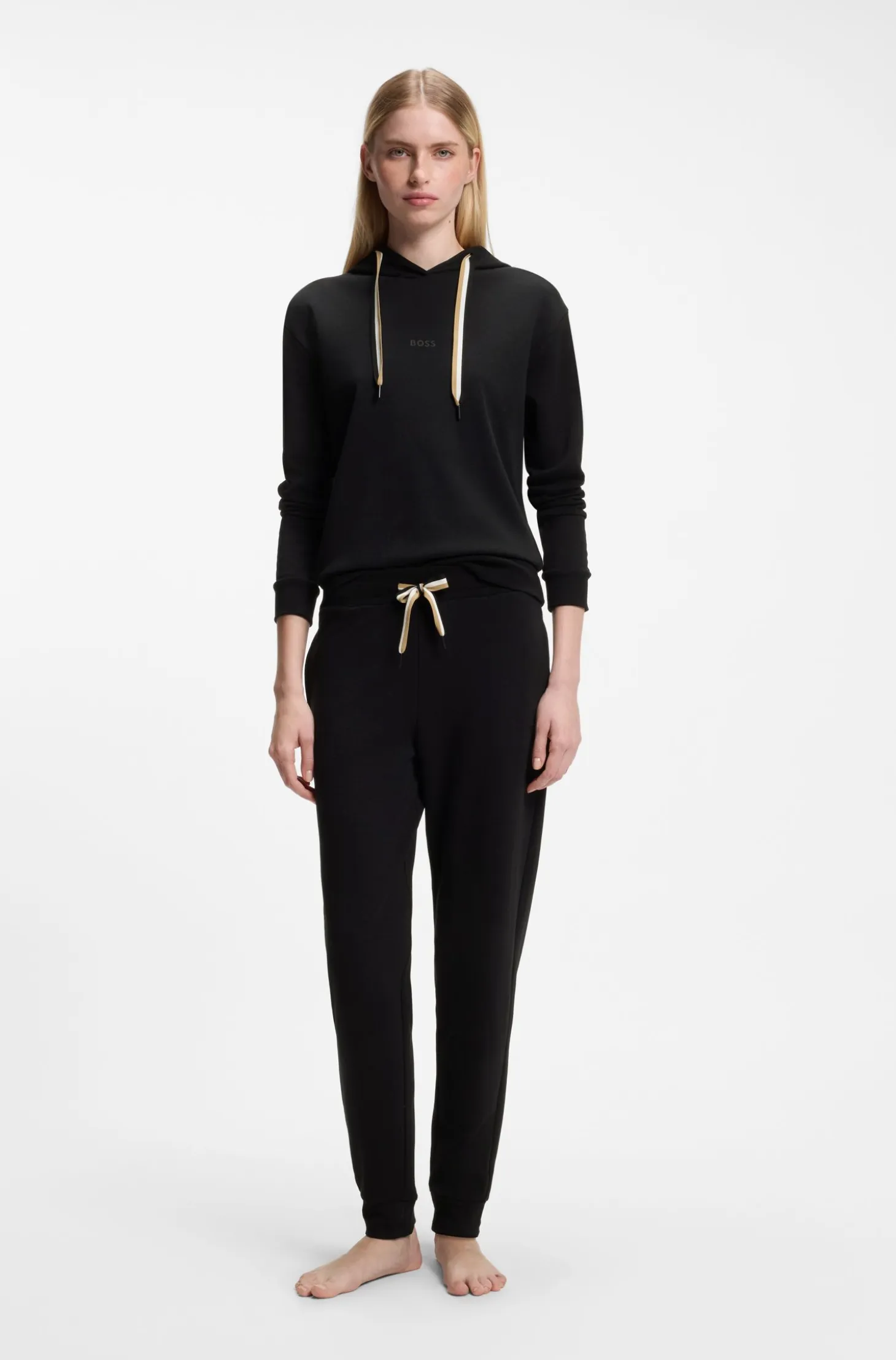 Cuffed tracksuit bottoms with signature-stripe drawcord