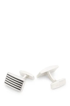 Cufflinks with coloured lines