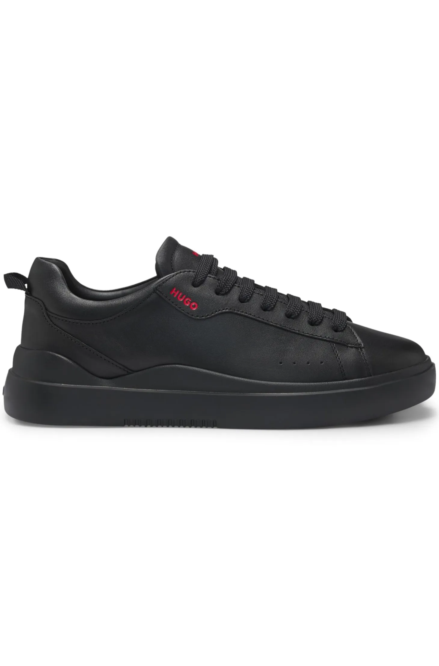 Cupsole trainers in leather with red logo details