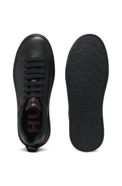 Cupsole trainers in leather with red logo details