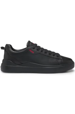Cupsole trainers in leather with red logo details