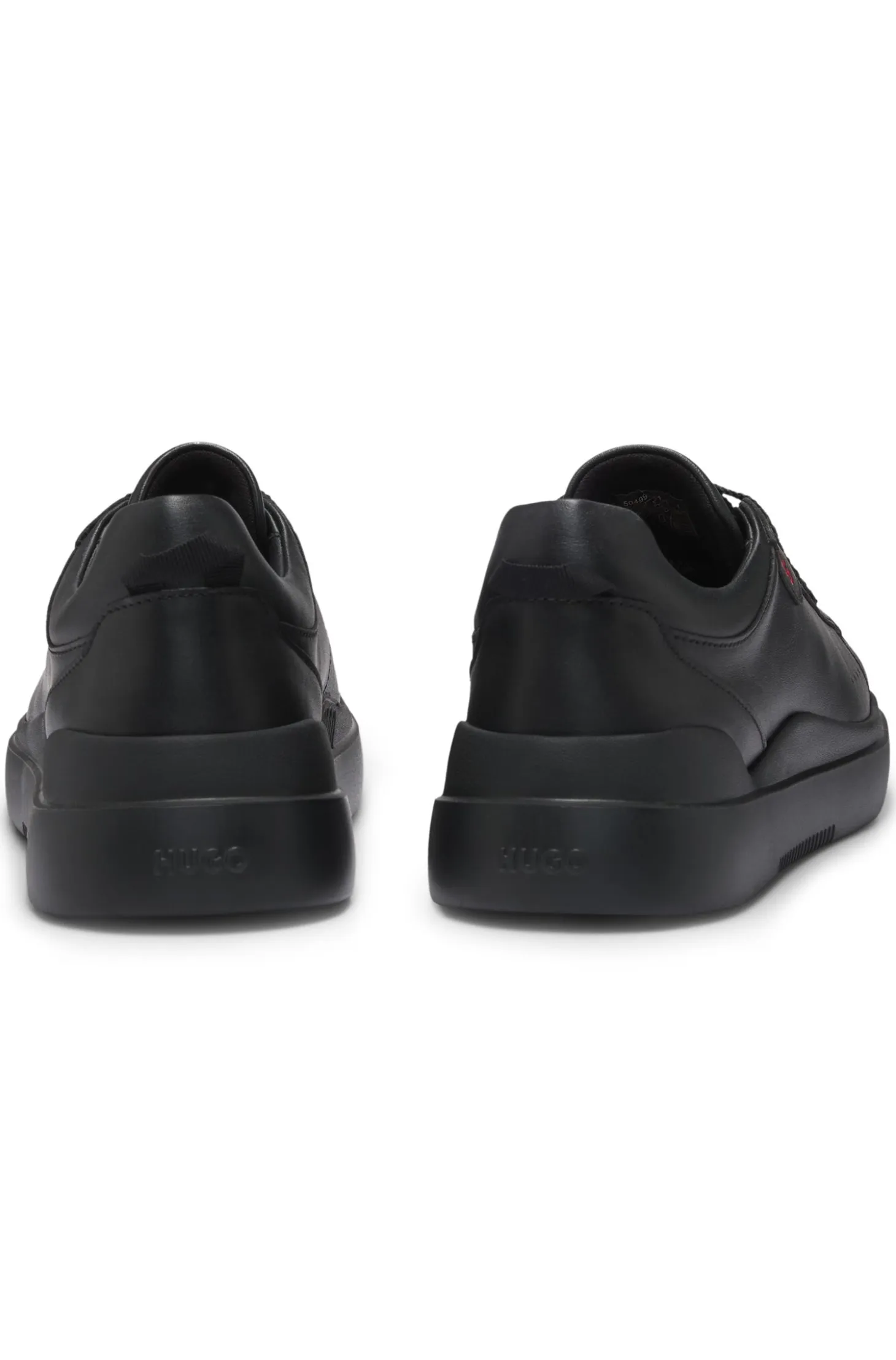 Cupsole trainers in leather with red logo details