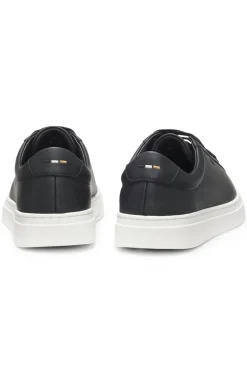 Cupsole trainers in leather with signature-stripe stitching