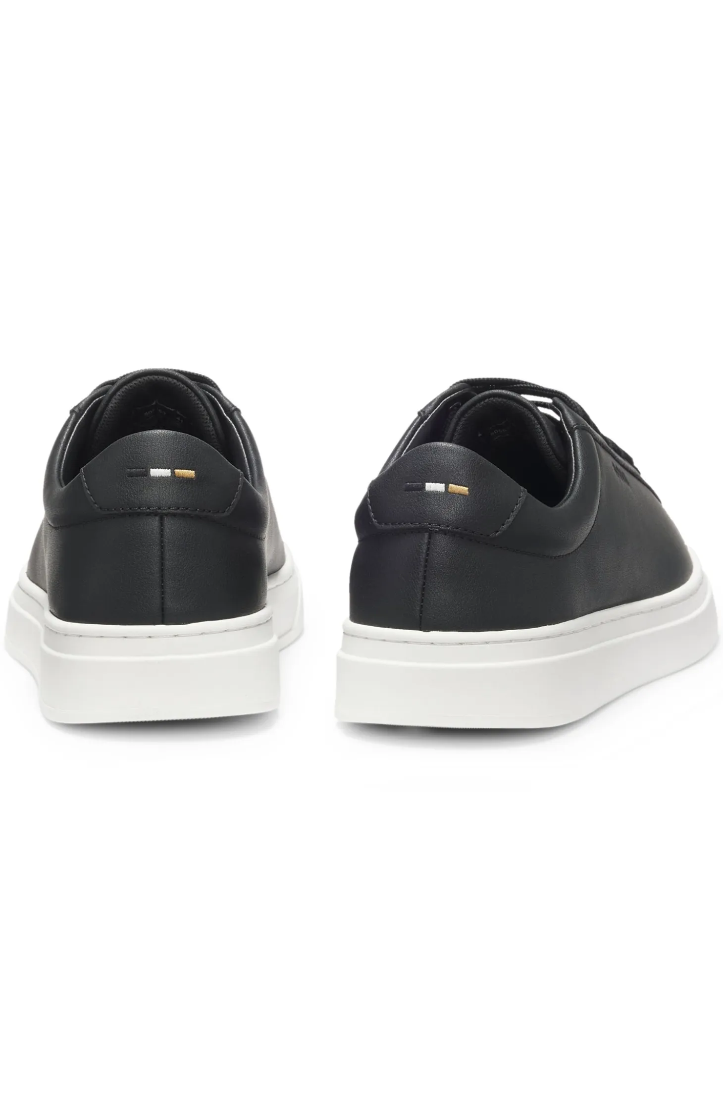 Cupsole trainers in leather with signature-stripe stitching
