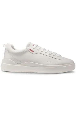 Cupsole trainers in leather with red logo details