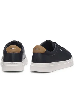 Cupsole trainers in leather with signature-stripe stitching