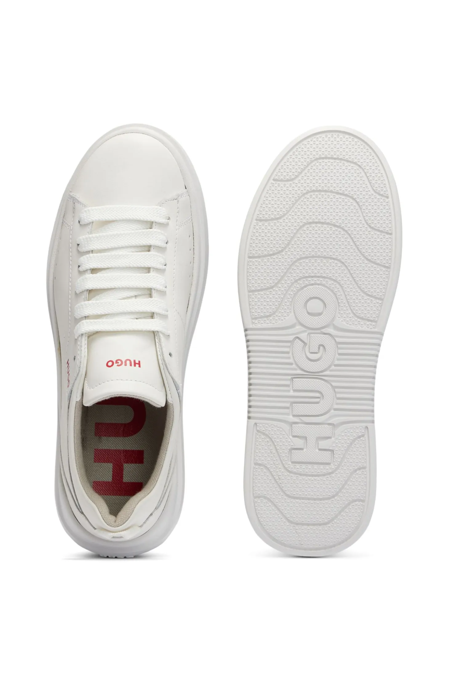 Cupsole trainers in leather with logo details