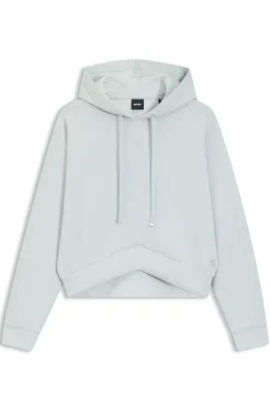 Curved-hem hoodie with Double B monogram