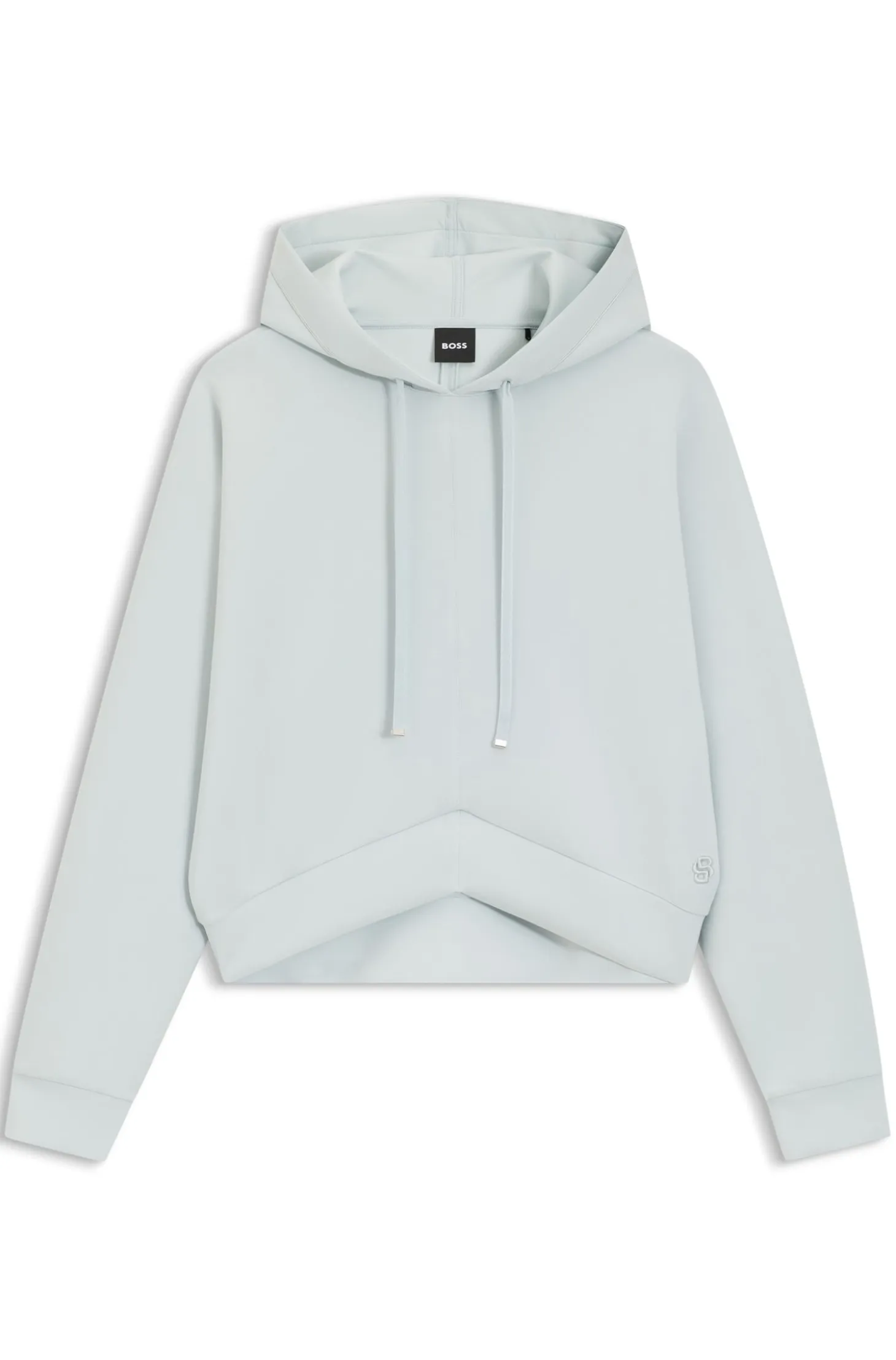 Curved-hem hoodie with Double B monogram