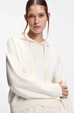 Curved-hem hoodie with Double B monogram