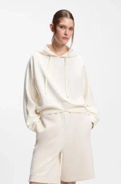 Curved-hem hoodie with Double B monogram